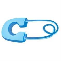 Baby Shower Blue Safety Pin Transparent Sticker
